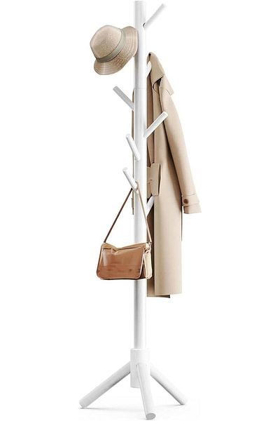 Generic Uand home Coat Racks Free St ing, Sturdy Wooden Coat Tree with 8 Hooks Adjustable Size Coat Hanger