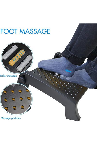 Generic Arabest Under Desk Footrest, Ergonomic Foot Rest Tilting Foot Stool for Home Office, 6 Height Adjus