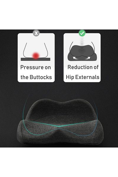 Generic Seat Cushion & Lumbar Support Pillow In One, Ergonomic Desk Chair Pad Memory Foam Back Support Sitt