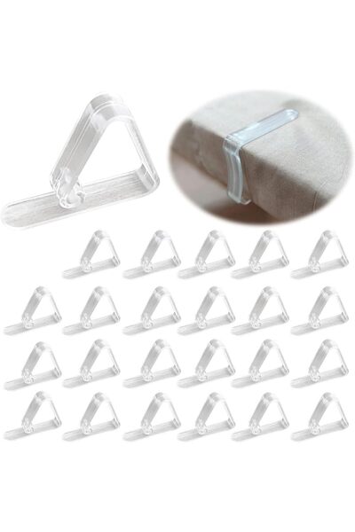 Arabest 24Pcs Clear Plastic Tablecloth Clips,Cloth Clip Anti Slip Clip,Kitche...