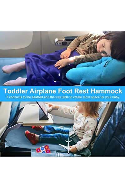 Generic Portable Airplane Travel Bed for Toddlers by Tazweeq — Plane Seat Bed with Footrest