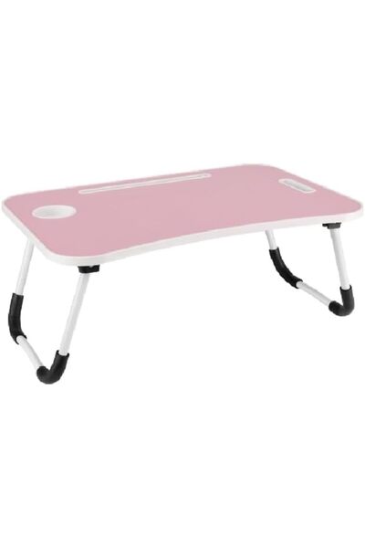 Generic High Quality Laptop Table with Cup Holder and Tablet Groove Pink