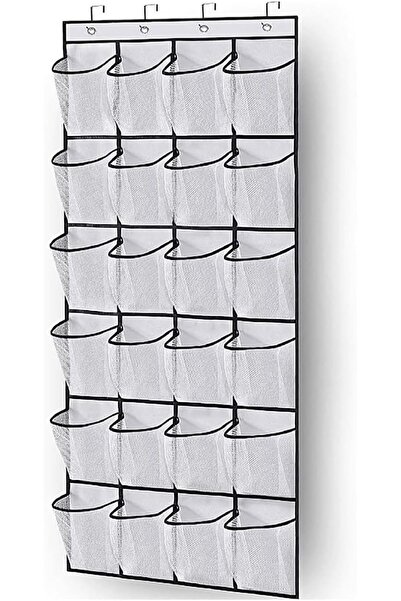 Arabest 24 Pockets Over the Door Shoe Organizer,Sturdy Oxford Fabric Hanging ...