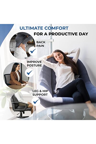 SKY TOUCH SKY-TOUCH Lumbar Support Pillow Back Support for Office Chair With Dual Straps Ergonomic Office Chai