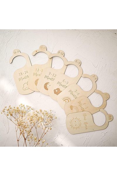 Generic Joyzzz Baby Closet Dividers, 7PCS Wooden Baby Clothes Organizers, Colorful Nursery Closet Dividers