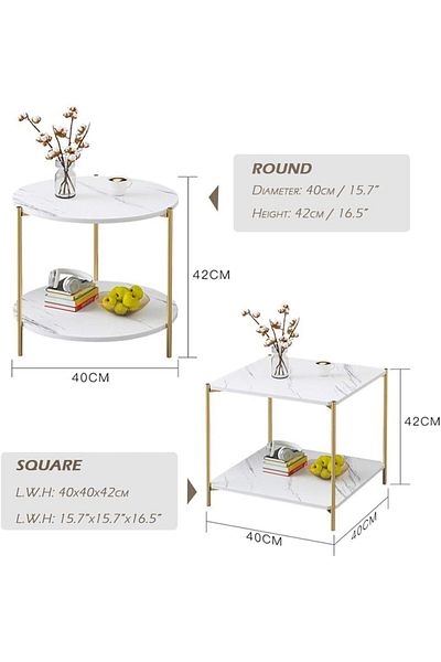 Generic End Table, Round Side Table Metal Coffee Table Small Table Sofa Accent Table Side Table，Sofa Side T