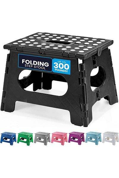 Generic Azonee Portable Folding Stool, Folding Step Stool for Adults & Kids, 300 lb Capacity, Easy One-Flip