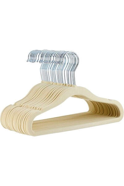 Amazon basics Kids Velvet Non-Slip Hangers, Pack of 30, 27.8 cm, Beige