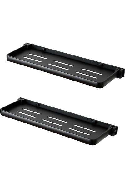 Generic Excefore Bathroom Shower Shelf, 2 Pack Folding Metal Shelf for Bathroom Wall Mounted, 90° Fold Up a