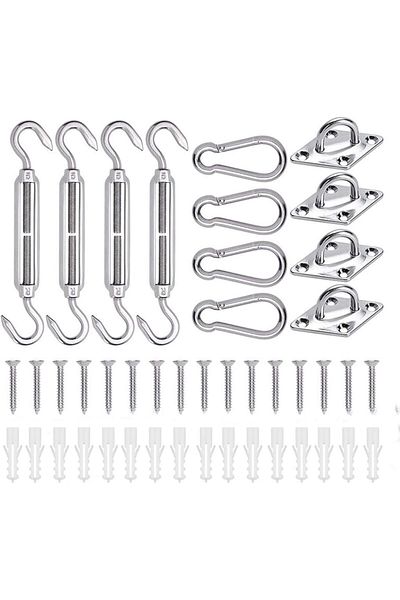 Generic Khazna Shade Sail Hardware Kit, 5", for Triangular Rectangular Shade Sail Installation, 304 Grade S