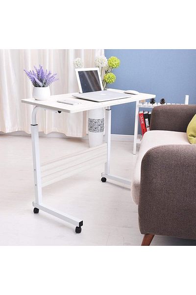Generic TRASSLE Adjustable Laptop Computer Desk with Wheels Suitable for Bedroom, Living Room,Office,Study