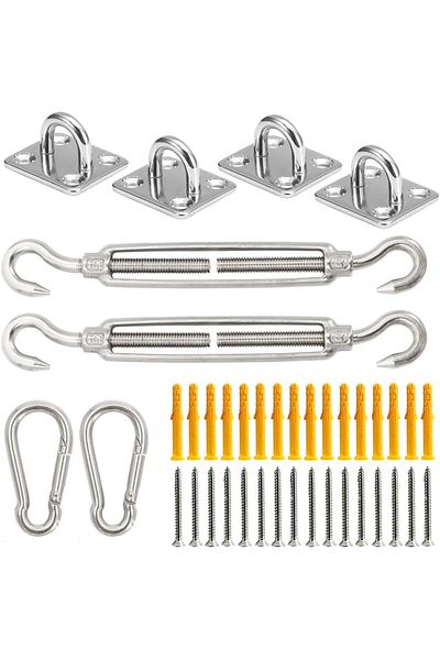 Generic ECVV® 40Pcs Sun Shade Sail Fixing Kit, M6 Heavy Duty Hardware Set with 304 Stainless Steel, Adjusta