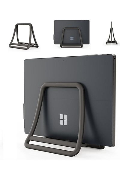 Generic Vertical Laptop Stand with Automatic Locking, Universal Desk Mount for Laptops and Tablets, Space-S