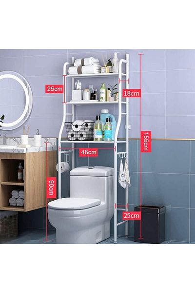 Generic Taimi 3 Tier Top Washer Storage Rack Washing Machine Rack Space Saving Organizer Adjustable Machine