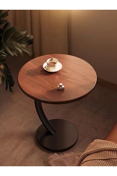 Generic AIRFULAE Round Side Table, End Table for Small Spaces Round Coffee Table Wood Rustic Nightstand Bed