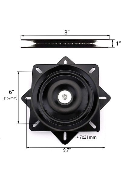 Generic AAGUT 8" Swivel Plate Mechanism for Recliner Chair & Bar Stool Heavy Duty Swivel Base Square Swivel
