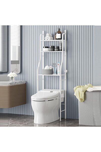 Generic Taimi 3 Shelf Bathroom Space Saver, Over The Toilet Rack, Bathroom Corner Stand Storage Organizer A