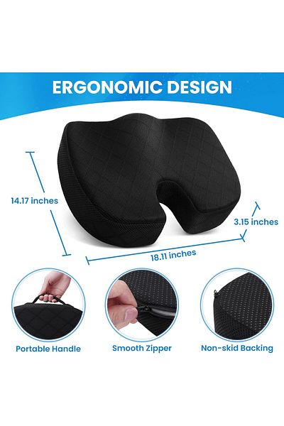 Generic TushGuard Office/Car Seat Cushion, Non-Slip Sciatica & Back Coccyx Tailbone Pain Relief Chair Pad,