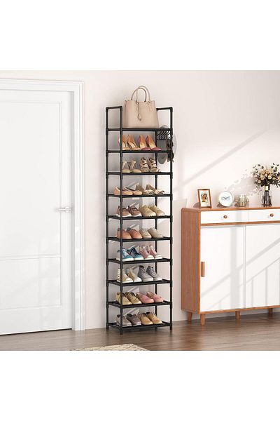 Generic Arabest 10-Tier Tall Shoe and Boots Organizer - 20-25 Pairs Storage Rack for Entryway and Closets W