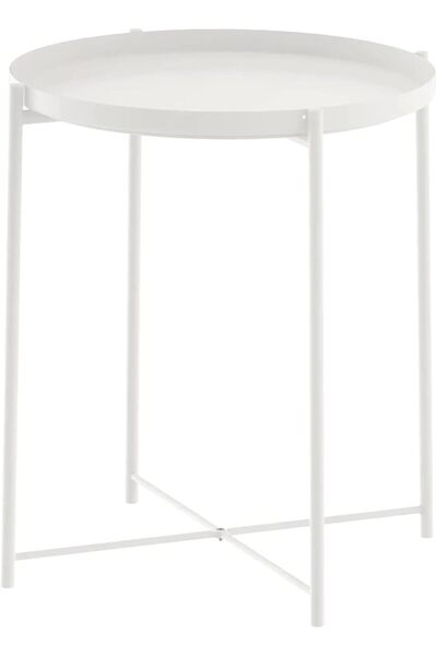 Generic المفرج للأوانى المنزلية Steel Round Table White 45X53X45Cm White