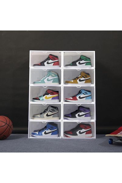Generic Shoe Organizer Storage Boxes, 10 Pack Sneaker Containers Bins for Closet, Clear Stackable Shoe Stor