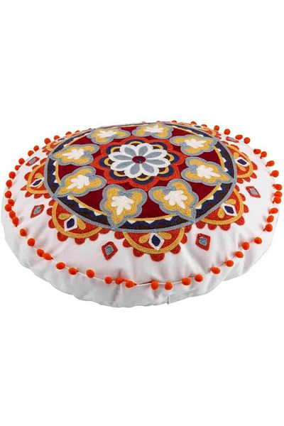 Generic Al Sanidi 6932111303159 Multi Use Comfort Floor Cushion, White, Size 45x45x10 cm