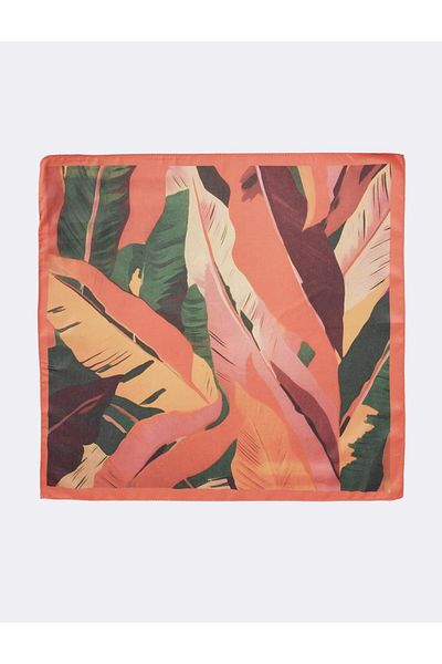 Jimmy Key Orange Patterned Woven Scarf