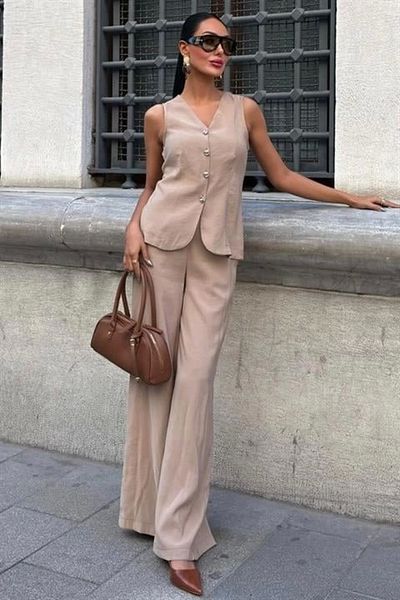 nedo7 Lace up Back Vest Plazza Trousers Modal Suit 10202-08