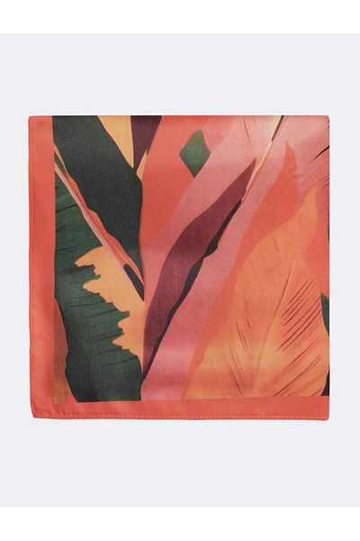Jimmy Key Orange Patterned Woven Scarf