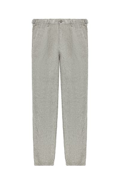 Abdullah Kiğılı Slim Fit Slim Fit Buckle Linen Classic Fabric Trousers