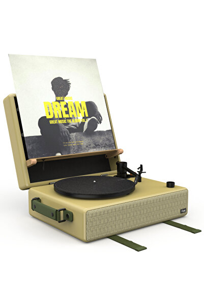 Hym Originals toGo Şarjlı Dahili Hoparlörlü Taşınabilir 30W RMS Bluetooth Pikap Plakçalar, Kum