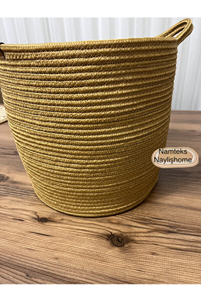 naylişhome Coș cu mâner 30*30, cadou, coș pentru mireasă, răchită, iută, orga...