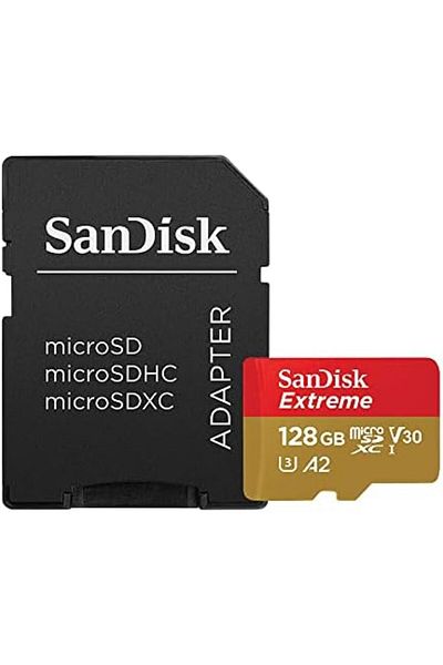 SanDisk SanDisk 128GB Extreme microSDXC UHS-I Memory Card with Adapter - Up to 160MB/s, C10, U3, V30, 4K, A2