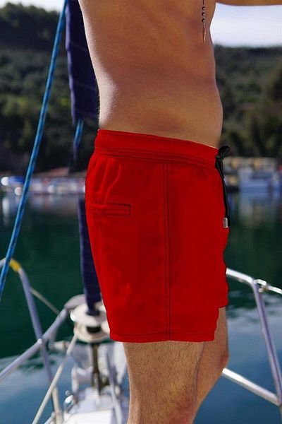 Miami Beach Red Color Standard Size Men's Swimwear Swim Shorts 350-K