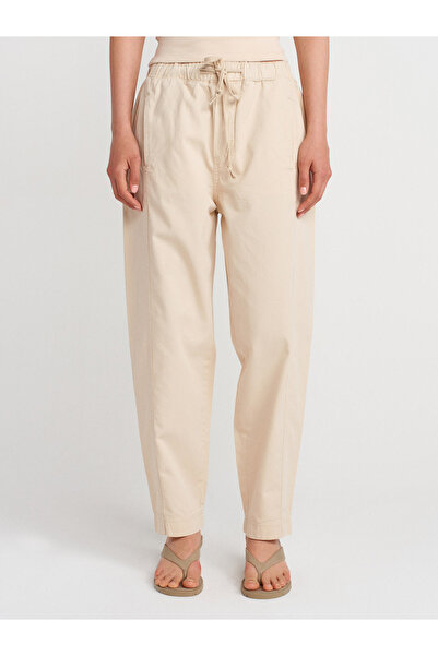 Dilvin 72003 Cotton Denim Trousers with Piece Front-Stone