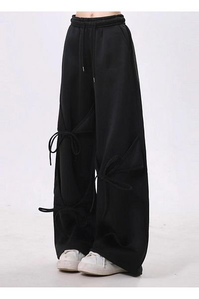 DEEFWEAR Y2K Ribbon Detail Knitted Trousers Tracksuit