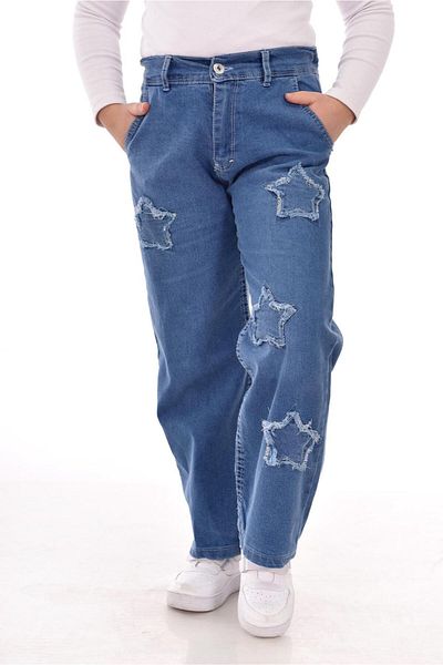 MORE KIDS Kids Girls Starry Lycra Jeans Blue Palazzo Pants