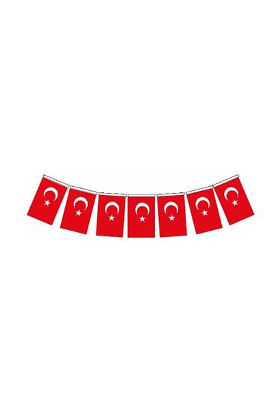 Vatan Medium Size Stringed Paper Turkish Flag 50 Pieces Vt807
