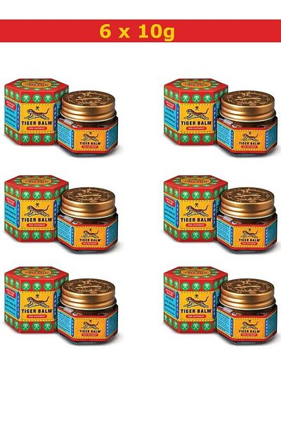 Tiger Balm Pack Of 6 Red Ointment | 6 x 10g