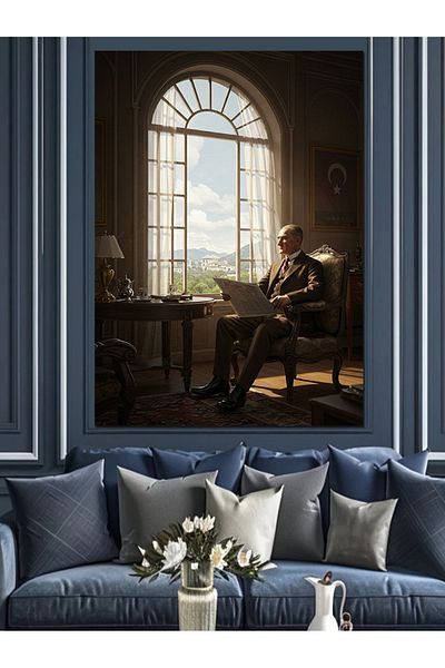Tablomega Mustafa Kemal Atatürk Decorative Canvas - Mdf Wooden Painting