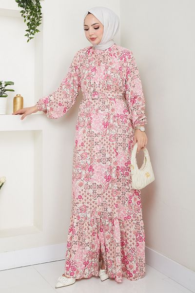 InStyle Azalea Flower Pink Viscose Dress
