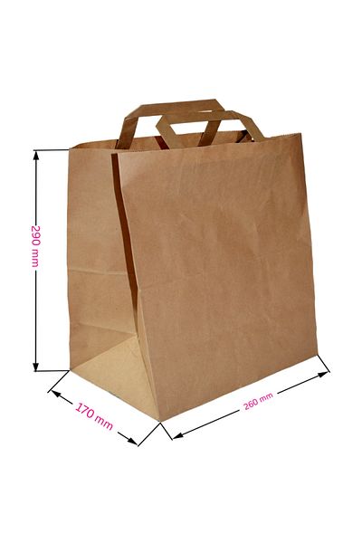 Cesiro Pungă de hârtie cu mâner plat 26x17x29cm 250/set