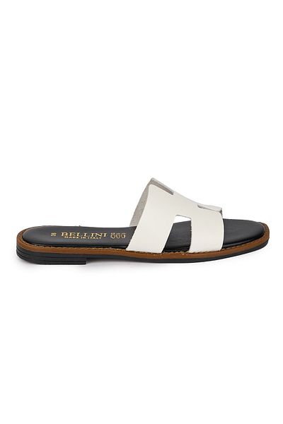 Superlative Papuci dama din piele naturala alba cu talpa joasa 18313