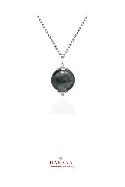 DAKANA JEWELLERY Certified Spectrolite Natural Stone Pisces Silver Necklace