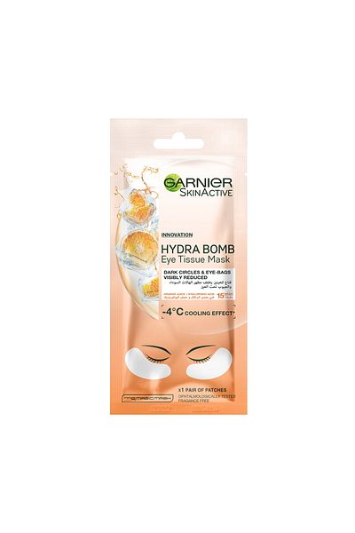 Garnier Skin Active Hydra Bomb Eye Tissue Mask – Cooling Hydration for Tired Eyes & Dark Circles
