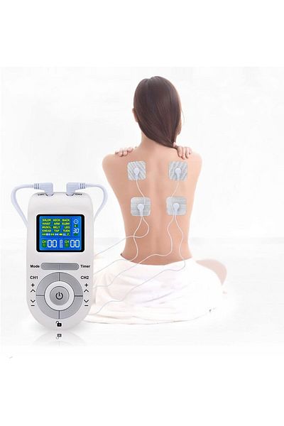 Lumely Digital Electric Cervical Spine Massager,12 Models with 4 Electrode Pads for Pain Muscle Relief