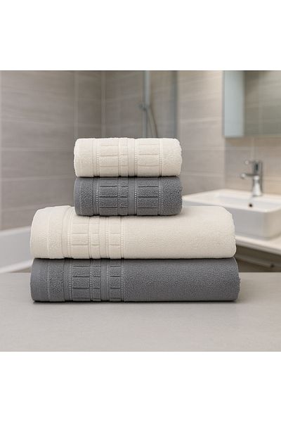 AYHANHOME 4-Piece Bath Towel Set 2 Pieces 50X90-2 Pieces 90X150