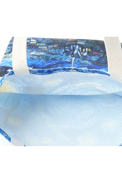 OEM Shopping bag with clasp, Shopper bag, Starry Night print
