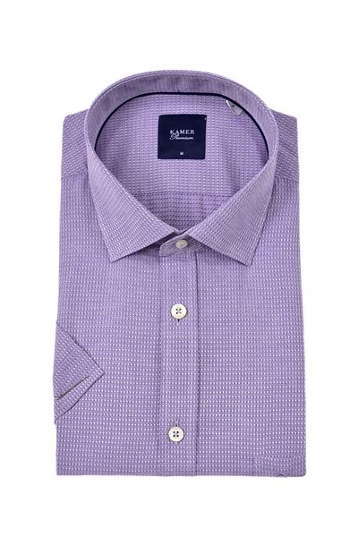 KAMER Men's Classic Dobby Short Sleeve Shirt 9398 Bgl-St04572
