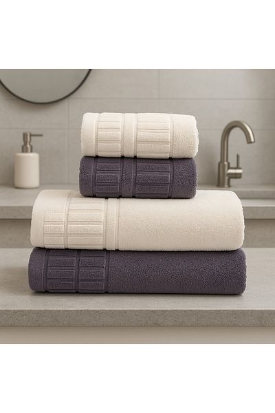 AYHANHOME 4-Piece Bath Towel Set 2 Pieces 50X90-2 Pieces 90X150